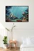 modern black wood framed angel fish original painting wall art print